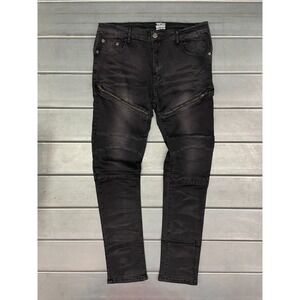 Nobel Jeans Slim Fit Mens 38x34 Black Wash Denim Stretch